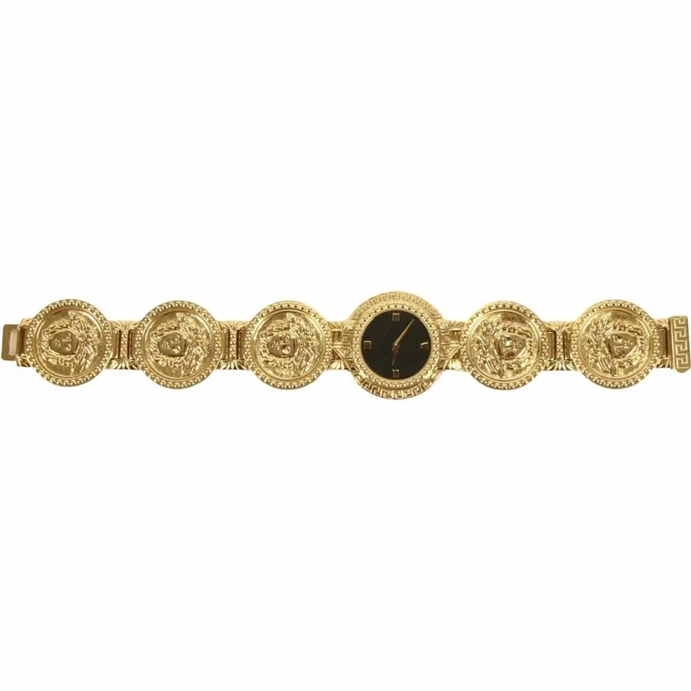 Authentic Gianni Versace Signature Medusa Head Gold Plated Vintage Coin Watch - Picture 6 of 12